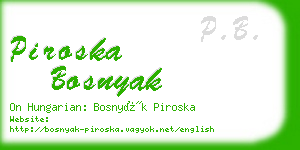 piroska bosnyak business card